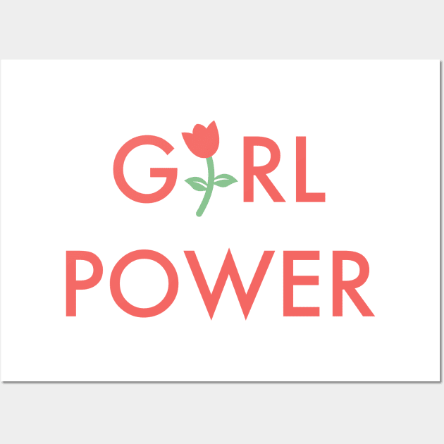 Red Girl Flower Power Wall Art by candidkiddo